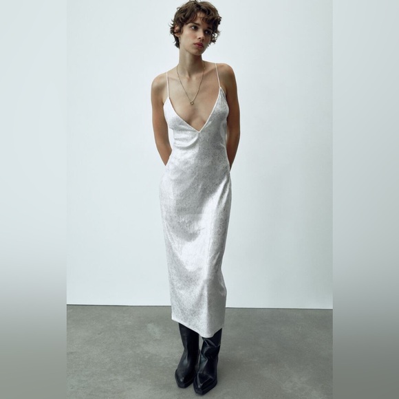 ZARA ~ SEQUINED MIDI DRESS - Picture 13 of 13